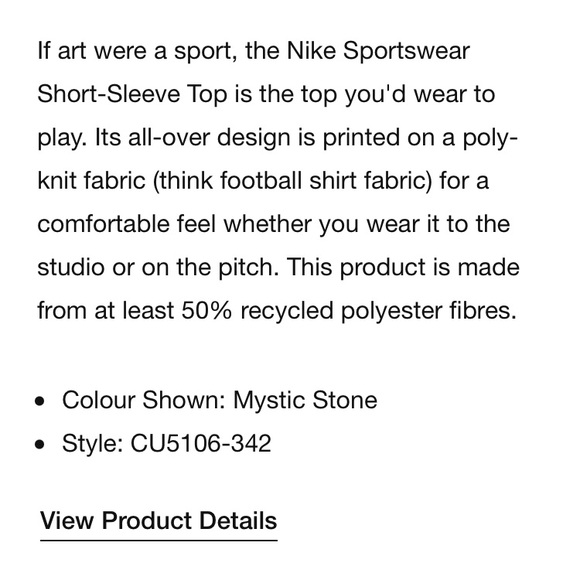 NIKE SPORTSWEAR SHORT SLEEVE TOP JERSEY FEEL - Picture 5 of 5